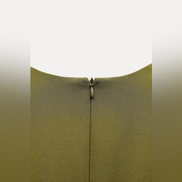 NWT. Zara Green Sleeveless Belted V-Neck Mini Dress. Size XXL. - Picture 8 of 13